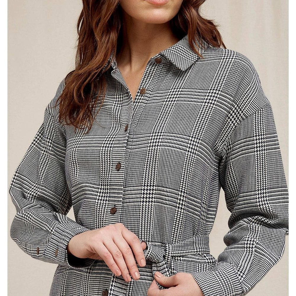 NWT People Tree Asta Checked Shirt Dress Size 8
